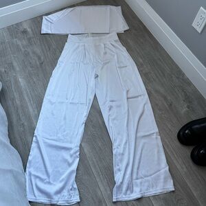 White Satin Pants Medium